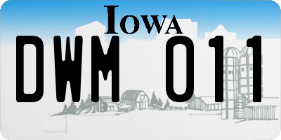 IA license plate DWM011