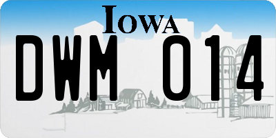 IA license plate DWM014