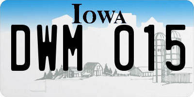 IA license plate DWM015