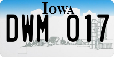 IA license plate DWM017