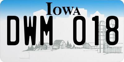 IA license plate DWM018
