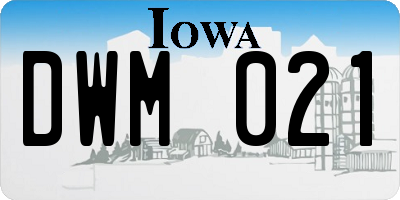 IA license plate DWM021