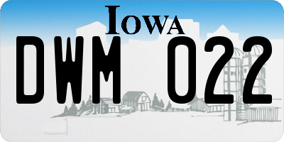 IA license plate DWM022