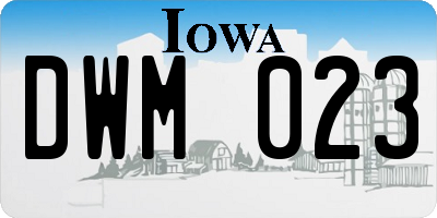 IA license plate DWM023