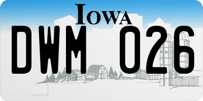 IA license plate DWM026