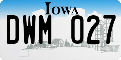 IA license plate DWM027