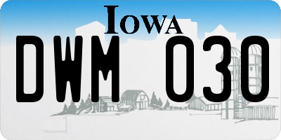 IA license plate DWM030
