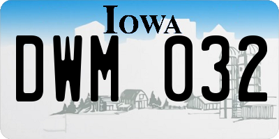 IA license plate DWM032
