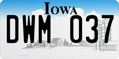 IA license plate DWM037