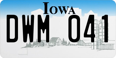 IA license plate DWM041