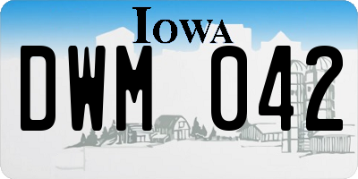 IA license plate DWM042