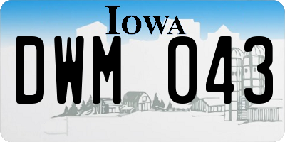 IA license plate DWM043