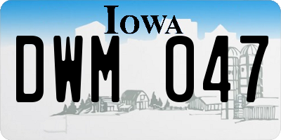 IA license plate DWM047