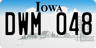 IA license plate DWM048