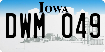 IA license plate DWM049