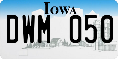 IA license plate DWM050