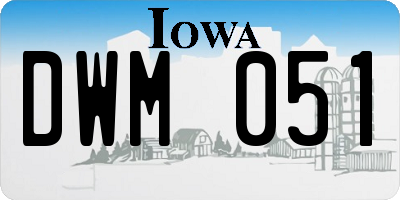 IA license plate DWM051