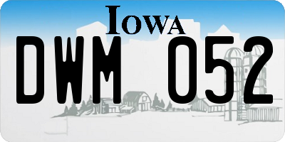 IA license plate DWM052