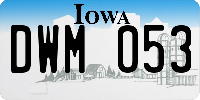 IA license plate DWM053