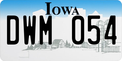 IA license plate DWM054