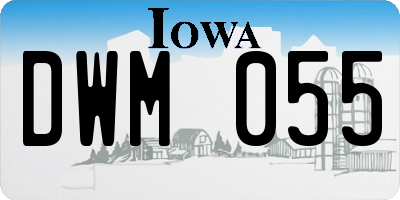 IA license plate DWM055