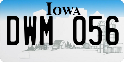IA license plate DWM056