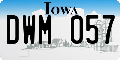 IA license plate DWM057