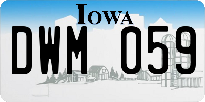 IA license plate DWM059