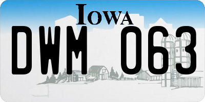 IA license plate DWM063