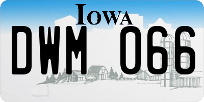 IA license plate DWM066
