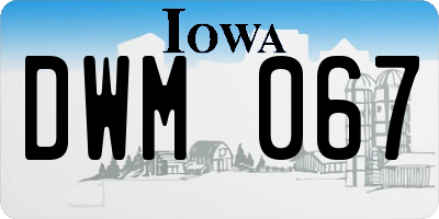 IA license plate DWM067