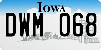 IA license plate DWM068