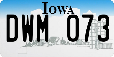 IA license plate DWM073