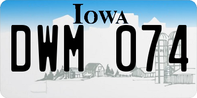IA license plate DWM074