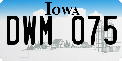 IA license plate DWM075