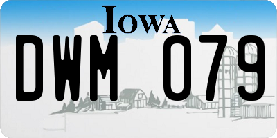 IA license plate DWM079