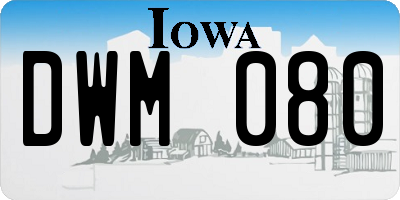 IA license plate DWM080