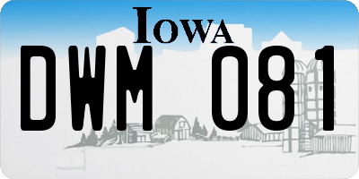 IA license plate DWM081