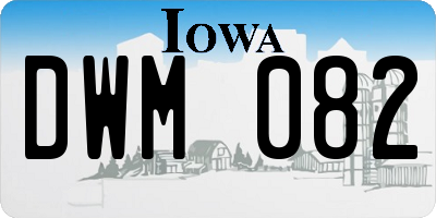 IA license plate DWM082