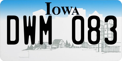 IA license plate DWM083
