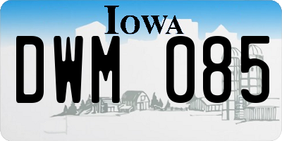 IA license plate DWM085