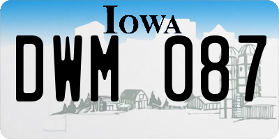 IA license plate DWM087