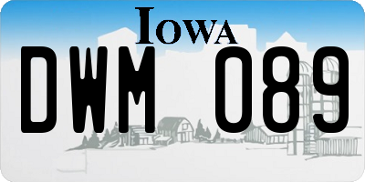 IA license plate DWM089
