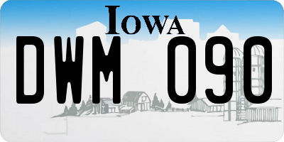 IA license plate DWM090