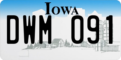 IA license plate DWM091