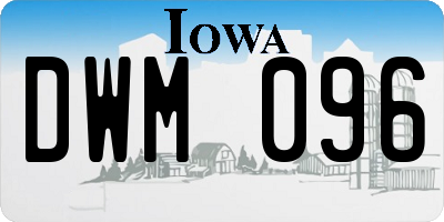 IA license plate DWM096