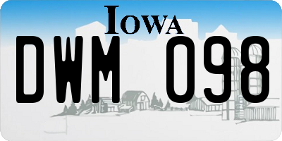 IA license plate DWM098