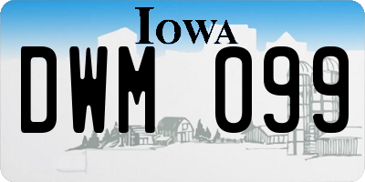 IA license plate DWM099