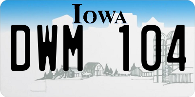 IA license plate DWM104