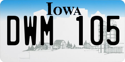 IA license plate DWM105